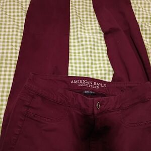 American Eagle Outfitters Burgundy Super Stretch Pants